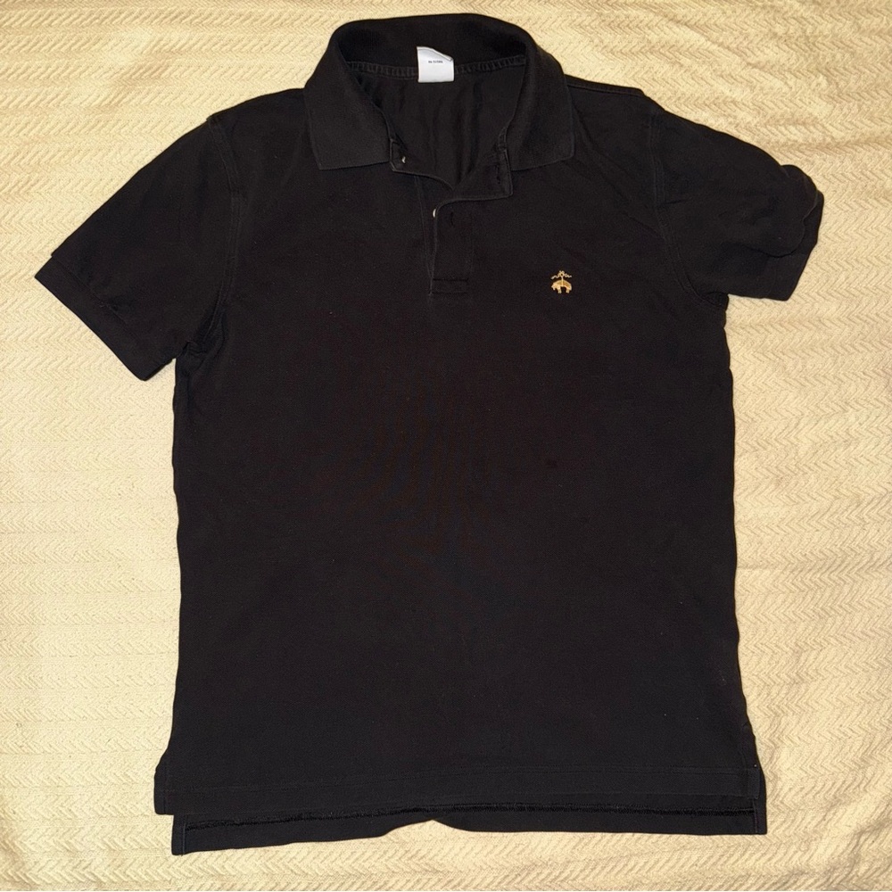 Brooks Brothers Black Polo Shirt with Gold Logo